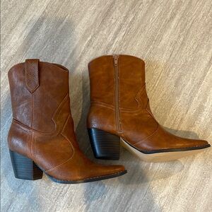 Brown Leather Ankle Boots